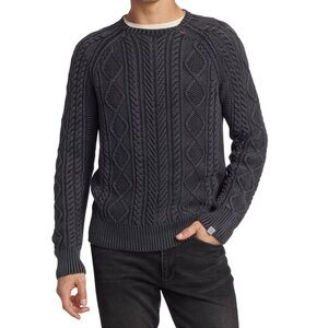 rag & bone Dark Gray Aran Knit Sweater in M